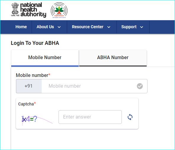 ABHA Card Login